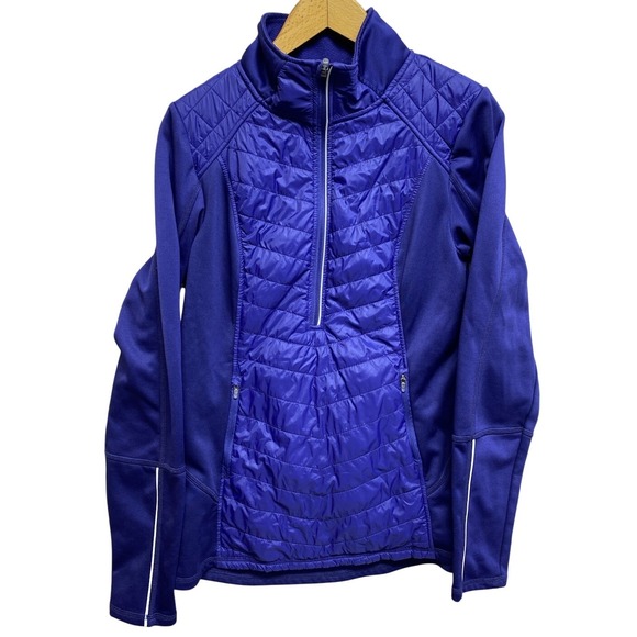 Champion Duo Dry Half Zip Pullover  Running Jacket Purple Reflective Women's L - Picture 2 of 10